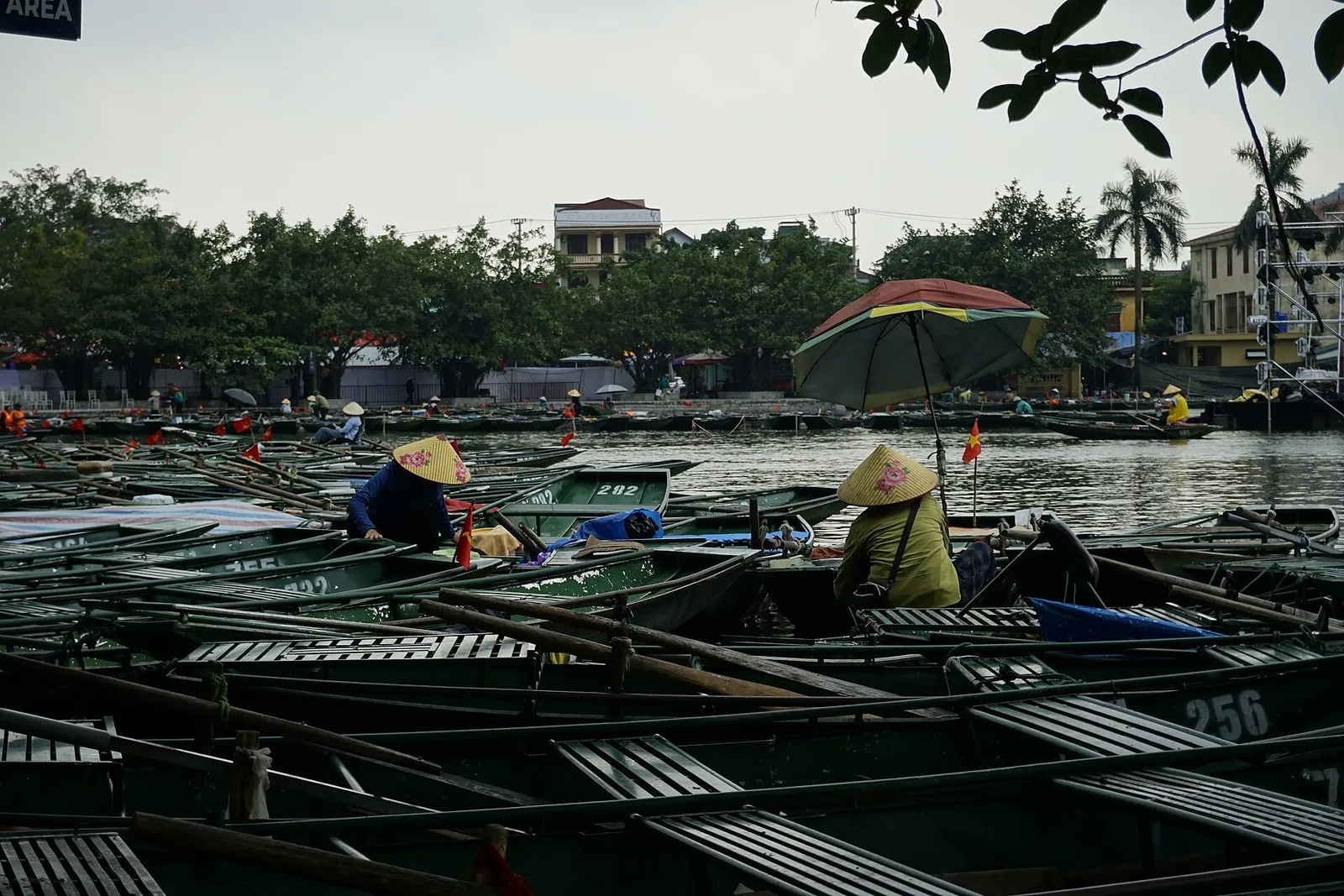 Sampan a Tam Coc, Ninh Binh Barche tradizionali sampan a Tam Coc, Ninh Binh, tra i paesaggi carsici del Vietnam del Nord