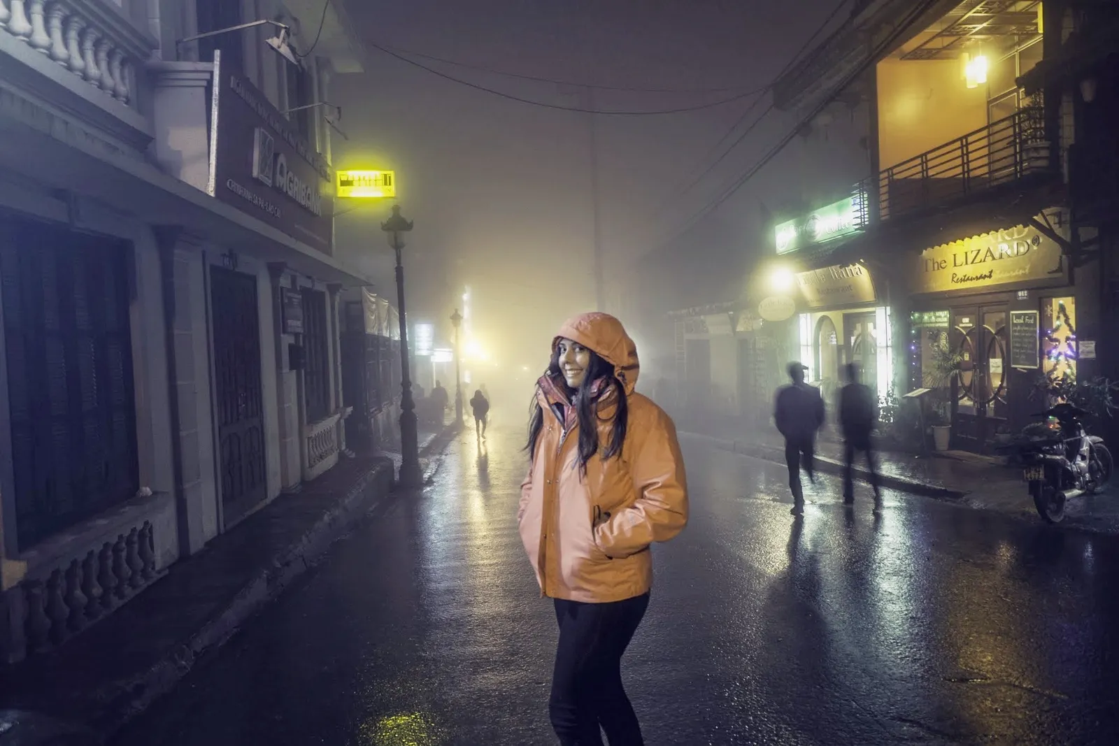Nebbia invernale a Sapa Nebbia invernale serale nelle strade di Sapa durante un viaggio in Vietnam a dicembre