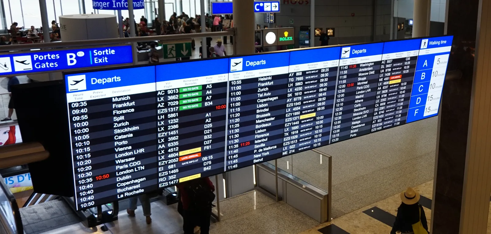 Check-in e partenze in aeroporto Prenotare voli per il Vietnam: tabellone delle partenze in aeroporto al banco check-in